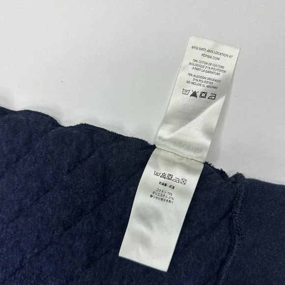 Patagonia Men's Navy‎ Blue Red Organic Cotton Snap-T Athletic Pullover Med/C40